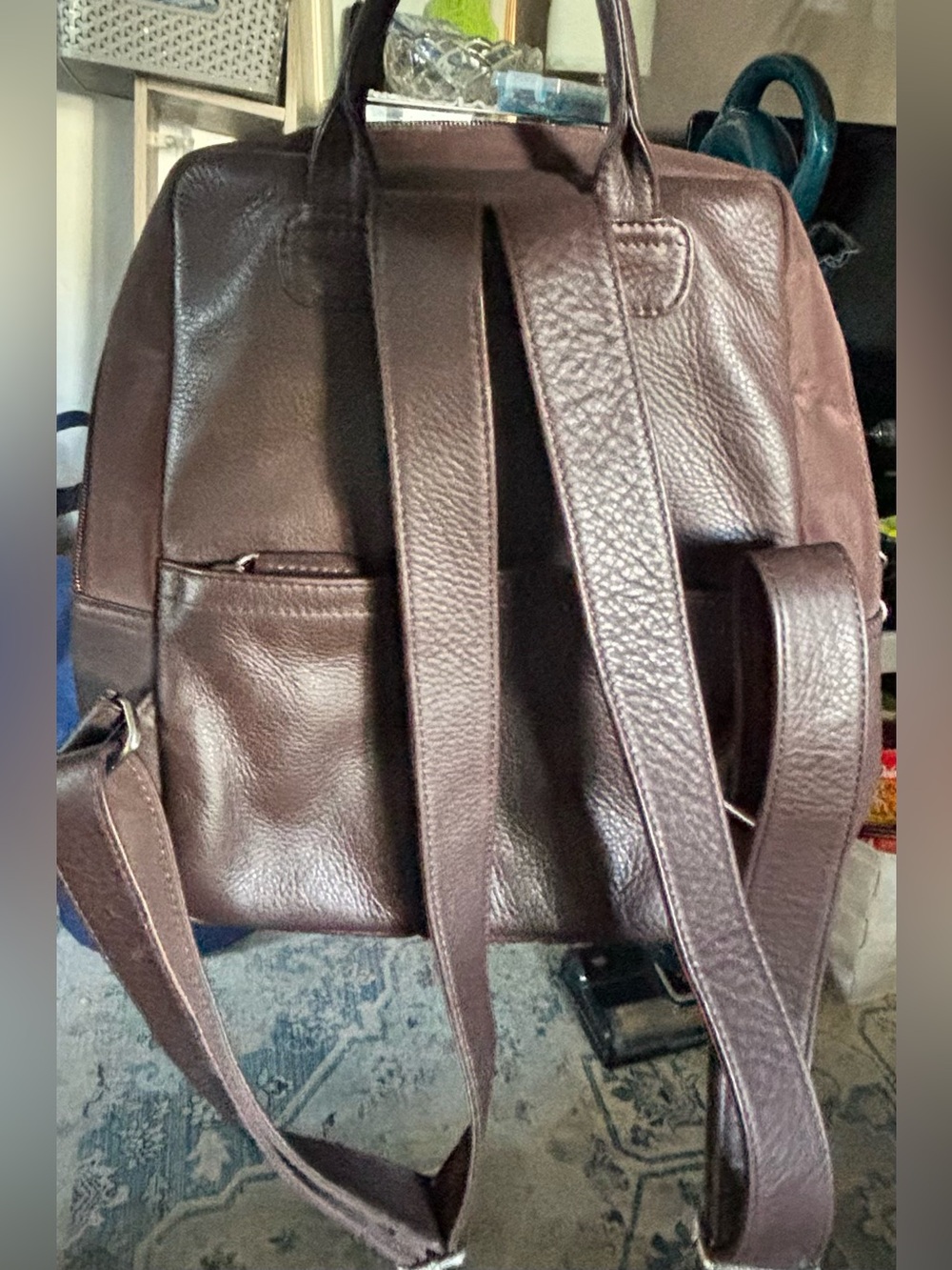 Fossil leather backpack